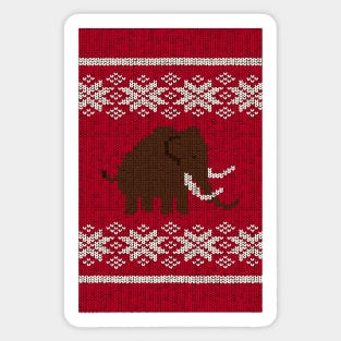 Woolly Woolly Mammoth Knitted Pattern Sticker